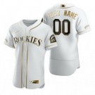 Men's Colorado Rockies Customized White Gold 2020 FlexBase Jersey