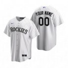 Men's Colorado Rockies Customized White Stripes 2020 Cool Base Jersey