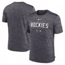 Men's Colorado Rockies Dark Gray Velocity Performance Practice T Shirt