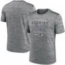 Men's Colorado Rockies Gray Velocity Performance Practice T Shirt