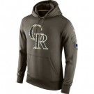 Men's Colorado Rockies Green Salute To Service Printed Pullover Hoodie