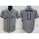 Men's Dallas Cowboys #11 Micah Parsons Gray Baseball Jersey