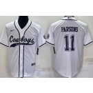 Men's Dallas Cowboys #11 Micah Parsons Limited White Rush Baseball Jersey