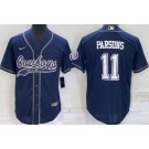 Men's Dallas Cowboys #11 Micah Parsons Navy Baseball Jersey