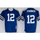 Men's Dallas Cowboys #12 Roger Staubach Blue Throwback Jersey