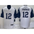 Men's Dallas Cowboys #12 Roger Staubach Limited White Alternate Vapor Jersey