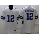 Men's Dallas Cowboys #12 Roger Staubach Limited White Vapor Jersey