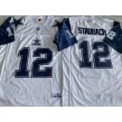 Men's Dallas Cowboys #12 Roger Staubach White 1971 Throwback Jersey