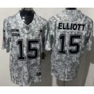 Men's Dallas Cowboys #15 Ezekiel Elliott Limited Arctic Camo 2024 Salute to Service Jersey