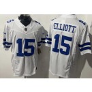 Men's Dallas Cowboys #15 Ezekiel Elliott Limited White FUSE Vapor Jersey