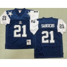 Men's Dallas Cowboys #21 Deion Sanders Navy 1995 Throwback Jersey