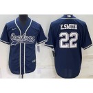 Men's Dallas Cowboys #22 Emmitt Smith Navy Baseball Jersey