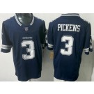Men's Dallas Cowboys #3 George Pickens Limited Navy FUSE Vapor Jersey