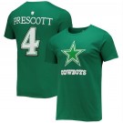 Men's Dallas Cowboys #4 Dak Prescott Green St Patrick's Day Icon T-Shirt