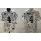 Men's Dallas Cowboys #4 Dak Prescott Limited Arctic Camo 2024 Salute to Service Jersey