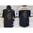 Men's Dallas Cowboys #4 Dak Prescott Limited Black Gold Alternate Vapor Jersey
