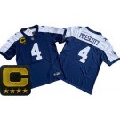 Men's Dallas Cowboys #4 Dak Prescott Limited Navy Alternate C Patch FUSE Vapor Jersey