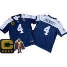 Men's Dallas Cowboys #4 Dak Prescott Limited Navy Alternate C Patch Walter Payton Man of the Year FUSE Vapor Jersey