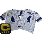 Men's Dallas Cowboys #4 Dak Prescott Limited White C Patch FUSE Vapor Jersey