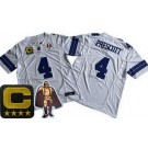 Men's Dallas Cowboys #4 Dak Prescott Limited White C Patch Walter Payton Man of the Year FUSE Vapor Jersey