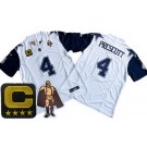 Men's Dallas Cowboys #4 Dak Prescott Limited White Throwback C Patch Walter Payton Man of the Year FUSE Vapor Jersey