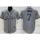 Men's Dallas Cowboys #7 Trevon Diggs Gray Baseball Jersey