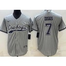Men's Dallas Cowboys #7 Trevon Diggs Limited Gray Stripes Baseball Jersey