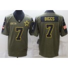 Men's Dallas Cowboys #7 Trevon Diggs Limited Olive 2021 Salute To Service Jersey