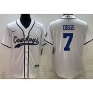 Men's Dallas Cowboys #7 Trevon Diggs Limited White Baseball Jersey