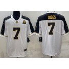 Men's Dallas Cowboys #7 Trevon Diggs Limited White Gold Alternate Vapor Jersey