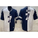 Men's Dallas Cowboys #7 Trevon Diggs Limited White Navy Split Vapor Jersey
