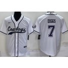 Men's Dallas Cowboys #7 Trevon Diggs Limited White Rush Baseball Jersey