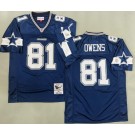 Men's Dallas Cowboys #81 Terrell Owens Navy 2007 Throwback Jersey