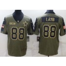 Men's Dallas Cowboys #88 CeeDee Lamb Limited Olive 2021 Salute To Service Jersey