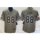 Men's Dallas Cowboys #88 CeeDee Lamb Limited Olive 2022 Salute To Service Jersey