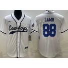 Men's Dallas Cowboys #88 CeeDee Lamb Limited White Baseball Jersey