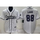 Men's Dallas Cowboys #88 CeeDee Lamb Limited White Rush Baseball Jersey