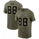 Men's Dallas Cowboys #88 CeeDee Lamb Olive 2022 Salute To Service T Shirt