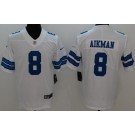 Men's Dallas Cowboys #8 Troy Aikman Limited White Vapor Untouchable Jersey