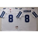 Men's Dallas Cowboys #8 Troy Aikman White 1994 Jersey