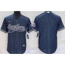 Men's Dallas Cowboys Blank Navy Stripes Baseball Jersey