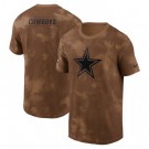 Men's Dallas Cowboys Brown 2023 Salute To Service Sideline T Shirt
