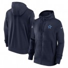 Men's Dallas Cowboys Navy Sideline Club Performance Full Zip Hoodie