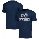 Men's Dallas Cowboys Navy The NFL ASL Collection by Love Sign Tri Blend T Shirt