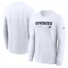Men's Dallas Cowboys White Sideline Infograph Lock Up Performance Long Sleeve T Shirt