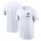 Men's Dallas Cowboys White Sideline Infograph Lockup Performance T Shirt