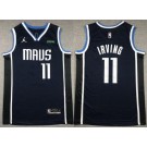 Men's Dallas Mavericks #11 Kyrie Irving Navy Statement Icon Sponsor Swingman Jersey