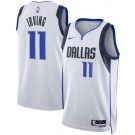 Men's Dallas Mavericks #11 Kyrie Irving White Heat Press Jersey