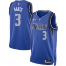 Men's Dallas Mavericks #3 Anthony Davis Blue Heat Press Jersey