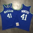 Men's Dallas Mavericks #41 Dirk Nowitzki Blue 1998 Throwback Authentic Jersey